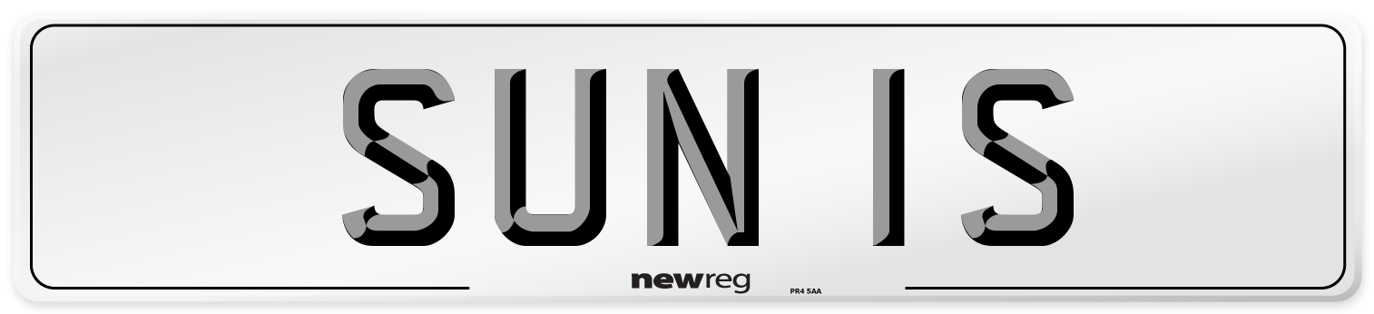 SUN 1S Number Plate from New Reg